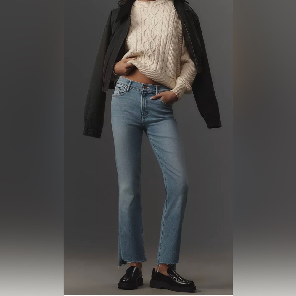 MOTHER Sky Blue Cropped Jeans